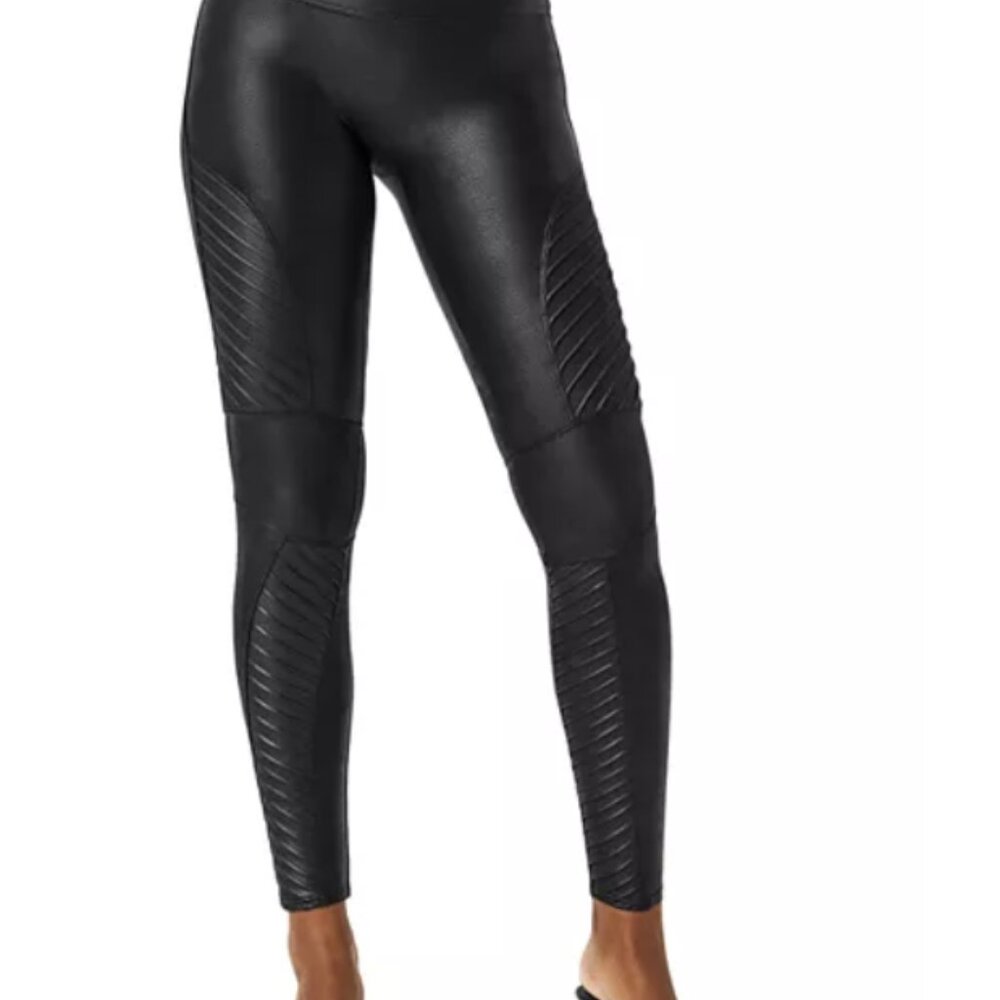 Spanx Faux Leather Moto Leggings (Black) - XS - New With Tags